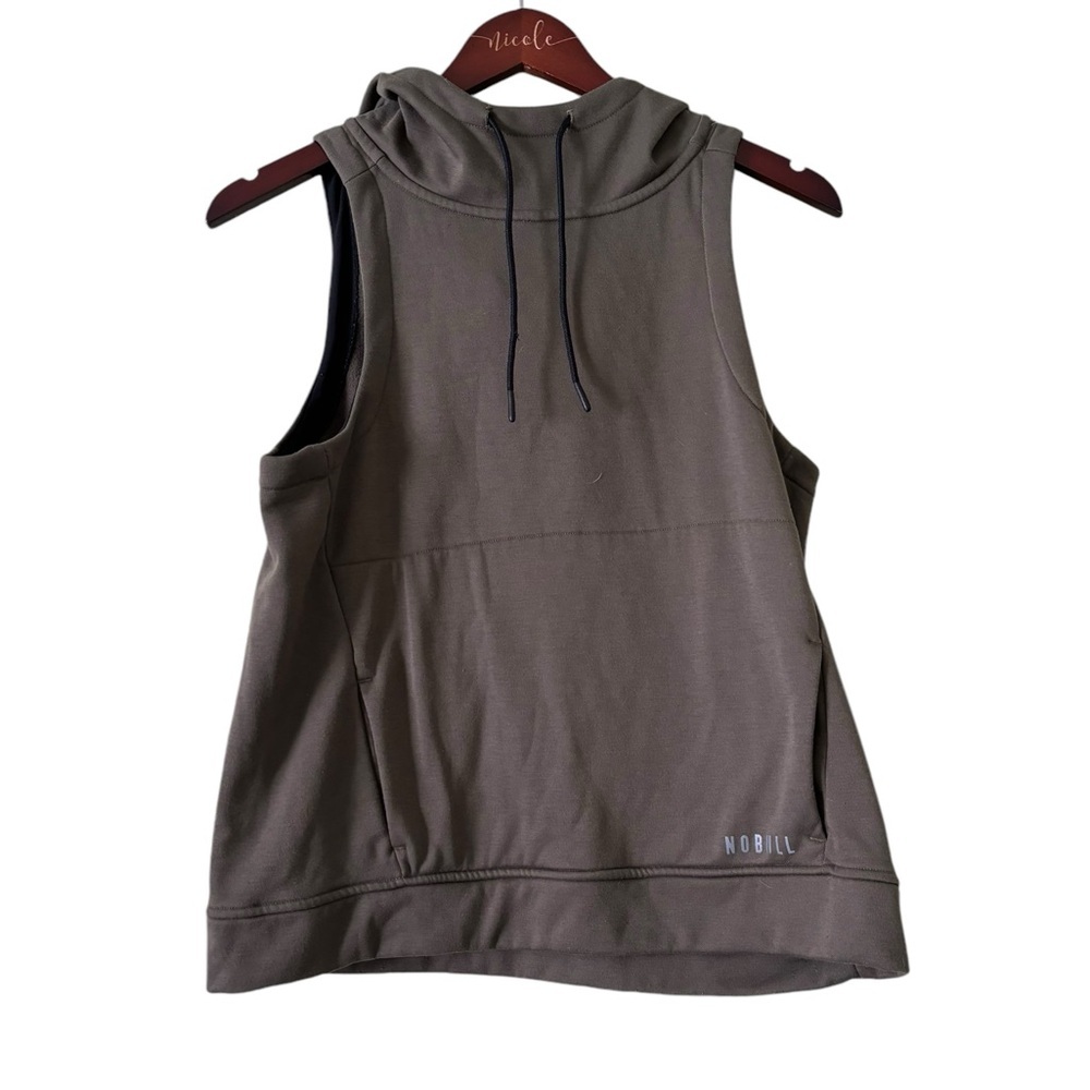 NOBULL Micro Plush Olive Green Muscle Tank Hoodie Small